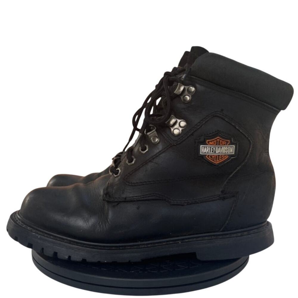 Men's Harley-Davidson 99400 Leather Motorcycle Padded Collar Combat Boot 8 Black